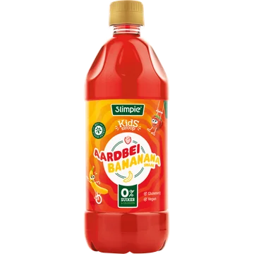 Slimpie Kids Siroop Aardbei Bananana Smaak 580 ml