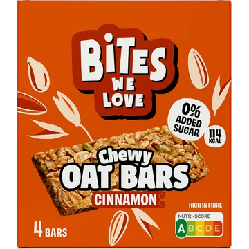 BitesWeLove Chewy Oat Bar Cinnamon roll 4 stuks
