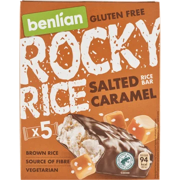 Rocky Rice Gluten Free Salted Caramel Rice Bar 5 x 18 g