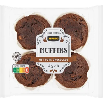 Jumbo Muffins met Pure Chocolade 300 g