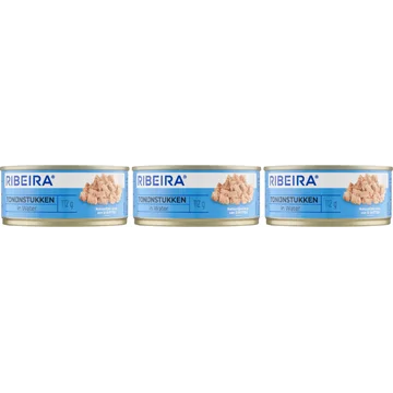 Ribeira tonijnstukken in water 3 x 160g