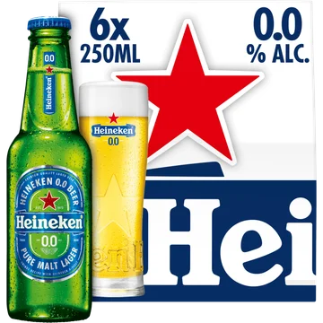 Heineken Premium Pilsener 0.0 Bier Draaidop Fles 6 x 250ml