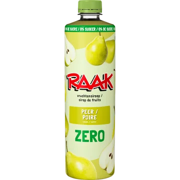 RAAK Vruchtensiroop Peer Zero Sugar 0,75 L