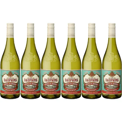 Les Dauphins Reserve côtes du rhône blanc 6 flessen