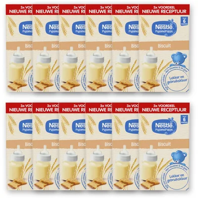 Nestlé Pyjamapapje biscuit 6m+ 12-pack
