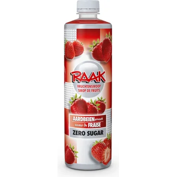 RAAK Vruchtensiroop Aardbei Zero Sugar 0,75 L