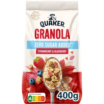 Quaker Zero Sugar Added Granola Aardbei & Blauwe Bes 400 gr