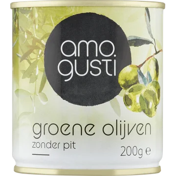 Amogusti Groene Olijven Zonder Pit 200 g