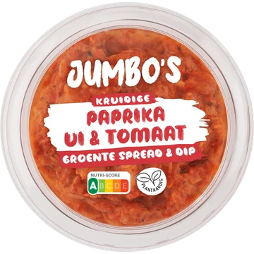 Jumbo's Kruidige Paprika Ui & Tomaat Groente Spread & Dip 150 g