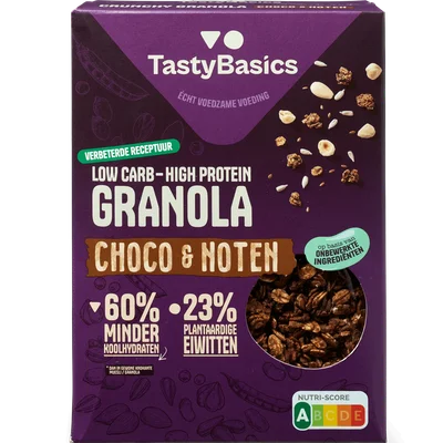 TastyBasics Low Carb - High Protein Granola Choco Noten