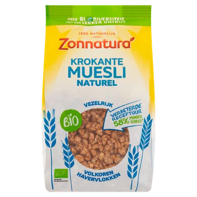 Zonnatura Krokante Muesli Naturel Zak 375 g
