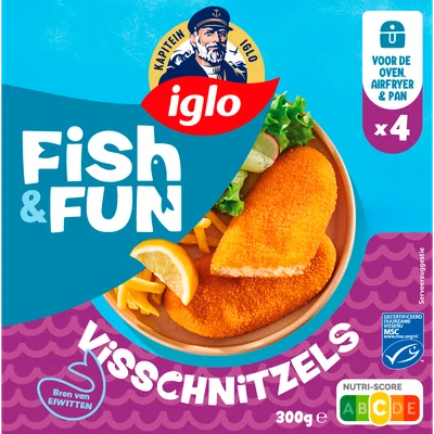 Iglo Fish &amp; Fun Visschnitzels Doos 300 g