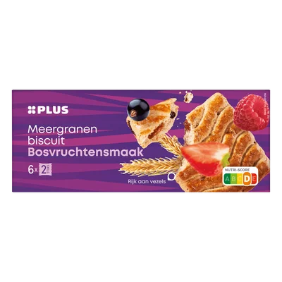 PLUS Meergranenbiscuit bosvruchten Pak 225 g