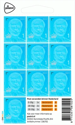 Merkloos Postzegels Koning Willem Alexander 1 Vel 1 st