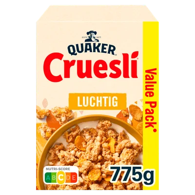 Quaker Cruesli Luchtig Naturel GVP Doos 775 g