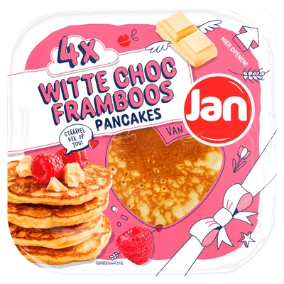 Jan American pancakes witte choc. Tray 180 g