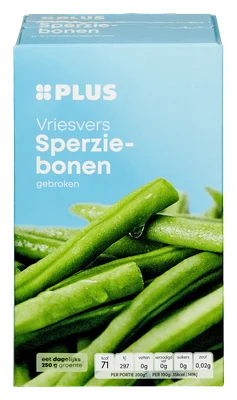 PLUS Sperziebonen gebroken Zakje 500 g