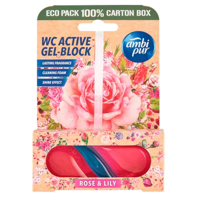 Ambipur Toiletblok Tri-Gel rose and lily Doos 1 st