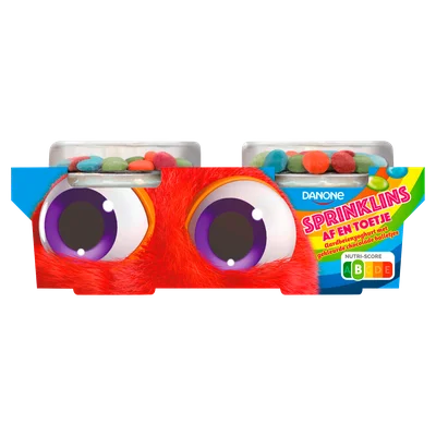 Danone Af &amp; Toetje Sprinklins Yoghurt Aardbei Set 2 st