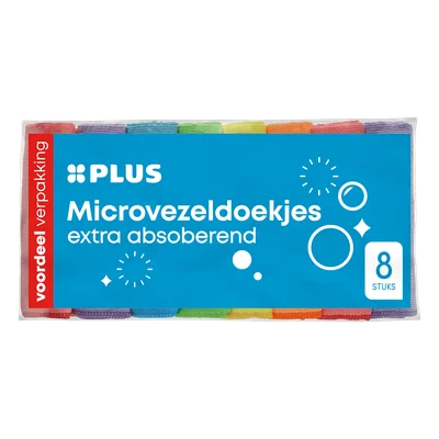 PLUS Microvezeldoek 35x35cm Set 8 st