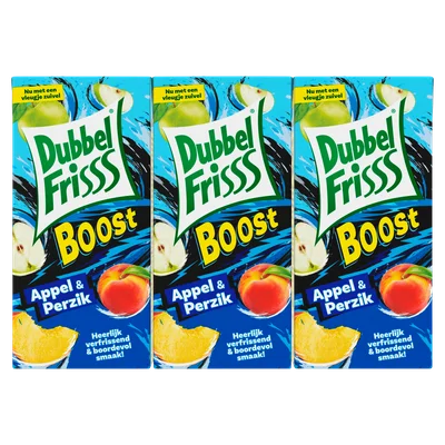 Dubbelfrisss Boost appel &amp; perzik Set 1200 ml
