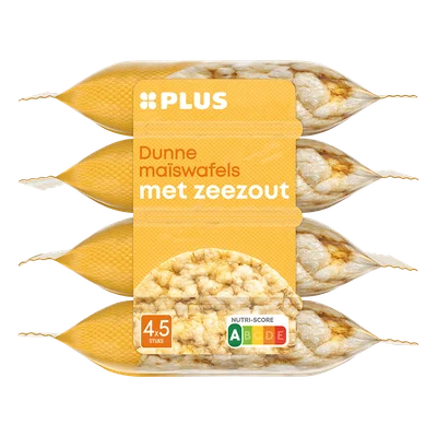 PLUS Maiswafels zeezout portie Set 100 g