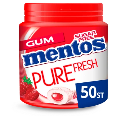 Mentos Gum pure fresh strawberry Pot 50 st