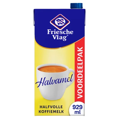 Friesche Vlag Halvamel Koffiemelk Pak 930 ml