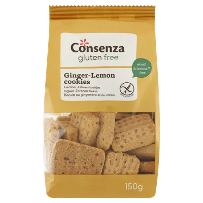 Consenza GV Gember-citroen koekjes bio Pak 150 g