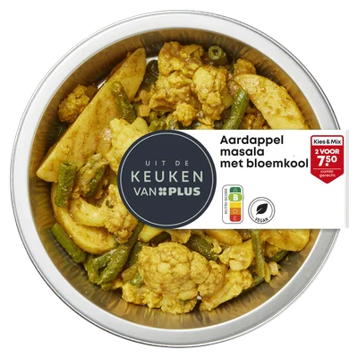 Uit de keuken van Aardappel masala met bloemkool Bakje 300 g