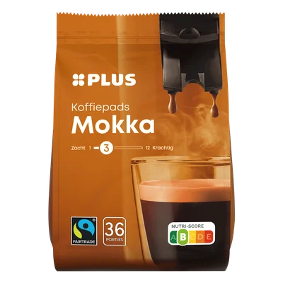 PLUS Koffiepads mokka Fairtrade Zak 36 st