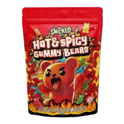Swicked Hot &amp; Spicy Gummy Bears Zak 210 g