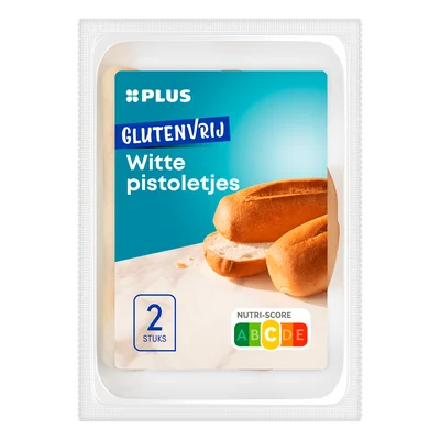 PLUS Glutenvrije pistolet wit Zak 2 st