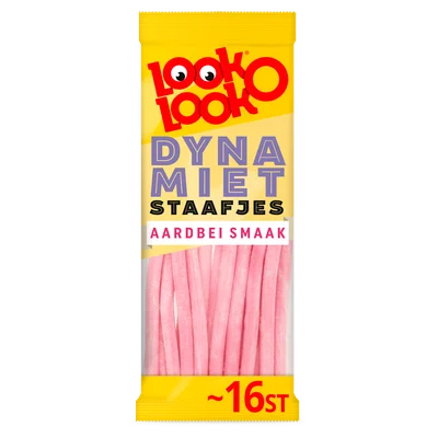 Look o Look Dynamietstaafjes aardbei Zak 110 g