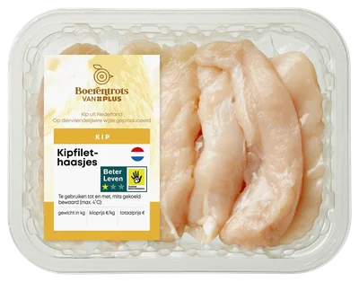 PLUS Boerentrots Kipfilethaasjes naturel Stuk 300 g