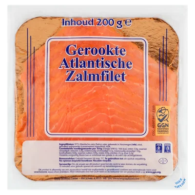 Neutraal Gerookte Atlantische zalmfilet Krimp 200 g