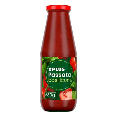 PLUS Passata basilicum Fles 690 g