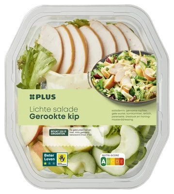 PLUS Lichte salade gerookte kip Bakje 400 g