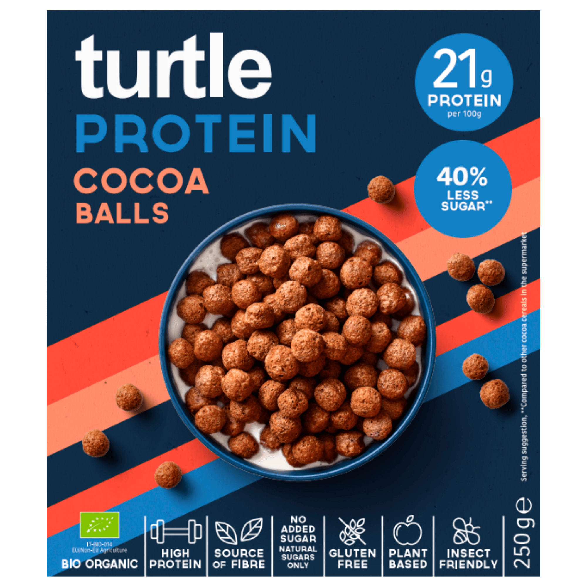 Turtle High Protein choco balls Bag-in-box 250 g