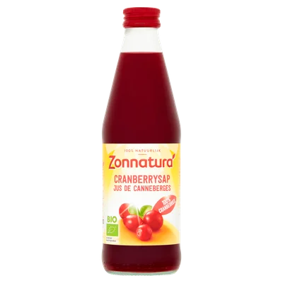 Zonnatura Sap cranberry puur bio Fles 330 ml