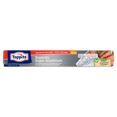 Toppits Super Aluminiumfolie 10m recycled Doos 10 m