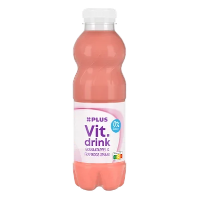PLUS Vitamin drink granaatappel &amp; framboos Fles 500 ml