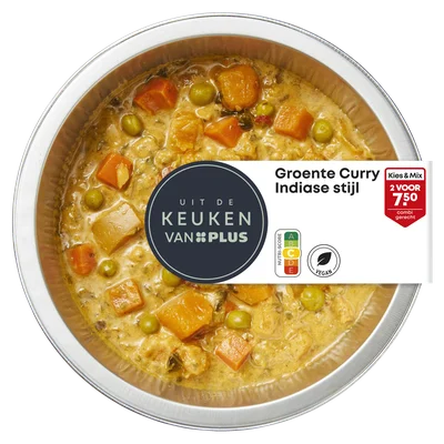 Uit de keuken van Groente Curry Indiase stijl Bakje 300 g