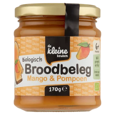 De Kleine Keuken Bio mango en pompoen spread 6+ Pot 170 g