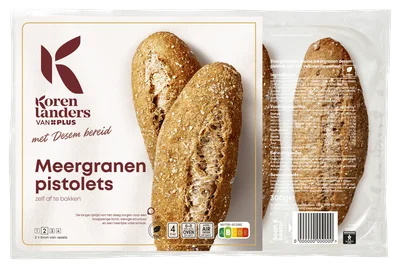 PLUS Korenlanders Meergranen pistolets met desem bereid Zak 300 g