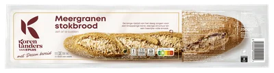 PLUS Korenlanders Meergranen stokbrood met desem bereid Zak 250 g