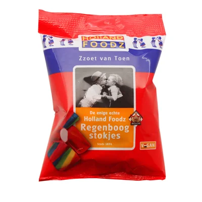 Holland Foodz De Oosterhoutse regenboogstokjes Zak 110 g