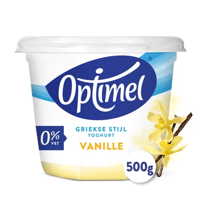 Optimel Yoghurt Griekse stijl vanille 0% vet Beker 450 g
