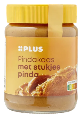 PLUS Pindakaas met stukjes pinda Pot 350 g
