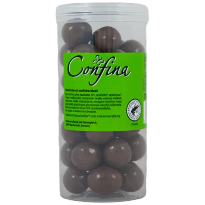 Confina Gechocolateerde hazelnoten Koker 200 g